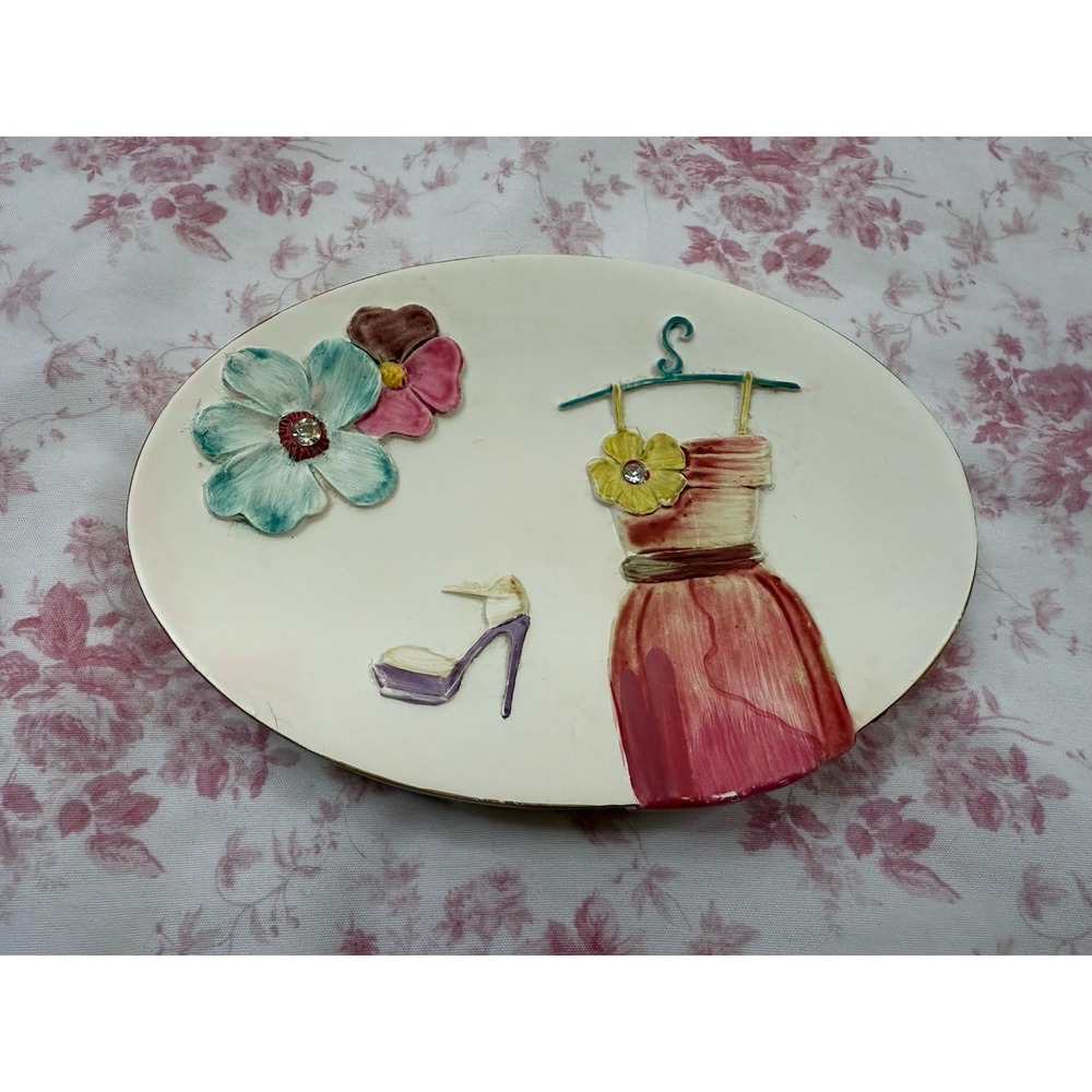 Decorative Floral Dress Soap Dish Vanity Bathroom Décor 4" x 6"